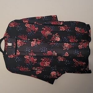 H&M Divided floral kimono cardigan Sz S Dark Floral